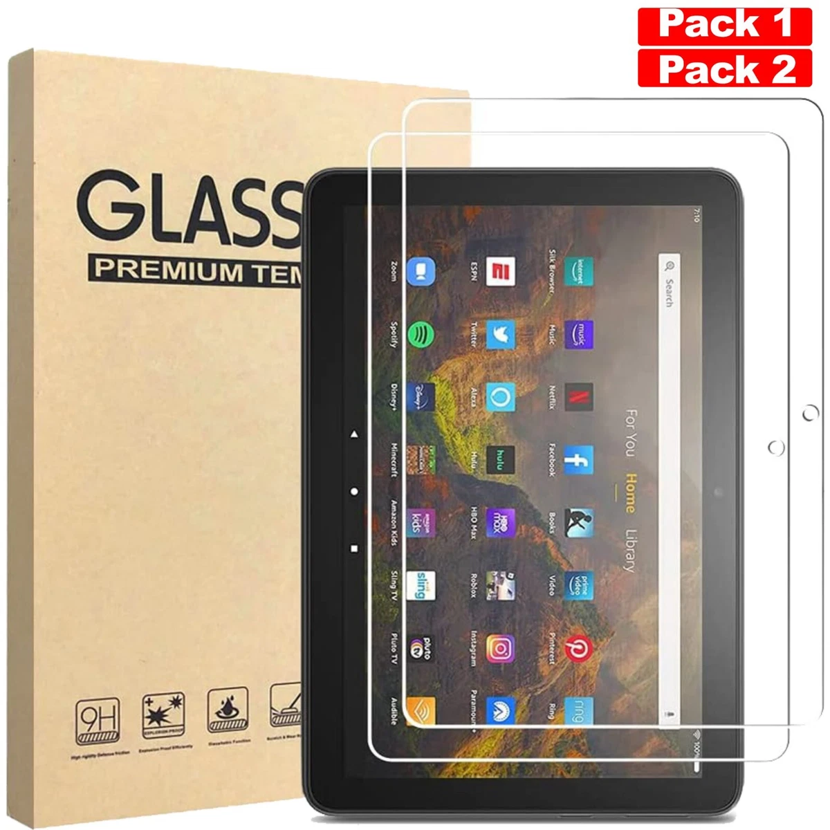 2P HD 10 2021  2 Pezzi Pellicola Protettiva In Vetro Temperato Antigraffio Hd Per Amazon Kindle Fire Hd 7~p134008196 - Foto 11
