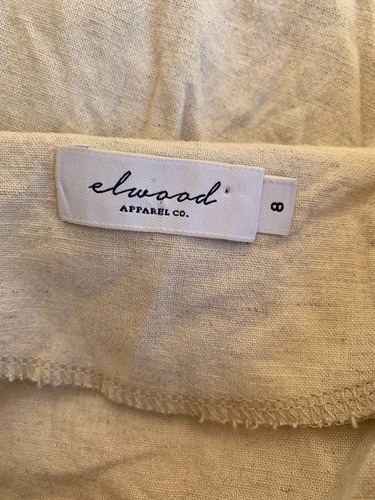 ELWOOD Womens Short Linen Blend Beige Playsuit Size 8 Pockets Buttons - Picture 6 of 8