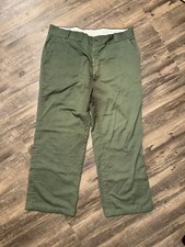 Sears Work Leisure Vintage 70's Green Cotton Lined Pants Men's 36x25