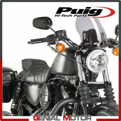 PARE-BRISE PUIG FUME CLAIR 9283H HARLEY DAVIDSON SPORTSTER 883 R ROAD 2002 2017 - Photo 1/2