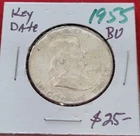 Franklin Silver Half Dollar  1955 P  BU Key Date 240668