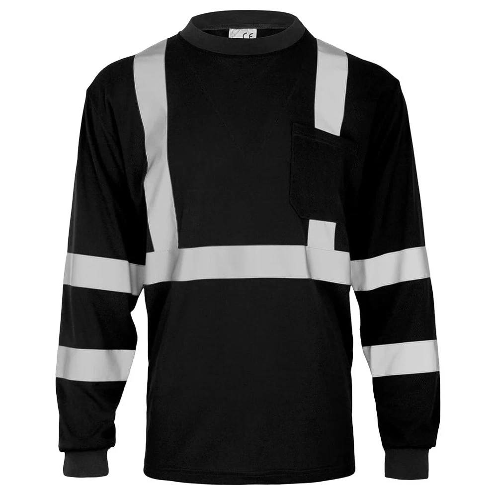 Hi-Vis Two Tone Reflective Wear Long Sleeve Safety Shirt for Work, Construction image 1