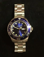 ARAGON Dive Master NH36 Auto 24J Blue Dial 45mm Original Box Works Great