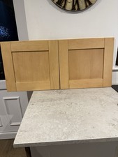 PAIR OF KITCHEN DOORS -  SOLID MAPLE   !  500  X 460 STOCK DZ831