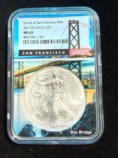 2011 (S) AMERICAN SILVER EAGLE STRUCK AT SAN FRANCISCO MINT NGC MS 69 159