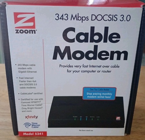 Zoom 5341 Cable Modem 343 Mbps DOSSIS 3.0 NEW Fast Unit