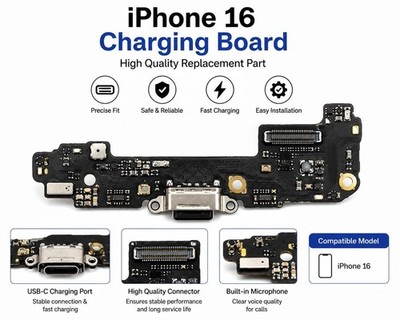 Charging Port Flex Cable Board for iPhone 16 USB-C Replacement Repair Part