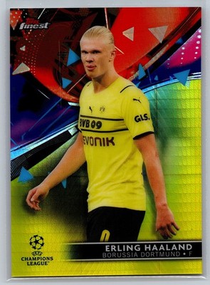 ERLING HAALAND 2021-22 Finest YELLOW PRISM REFRACTOR ~ Borussia Dortmund /250