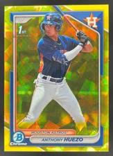 2024 Bowman Sapphire Chrome Yellow Sapphire #BCP-108 Anthony Huezo RC /75