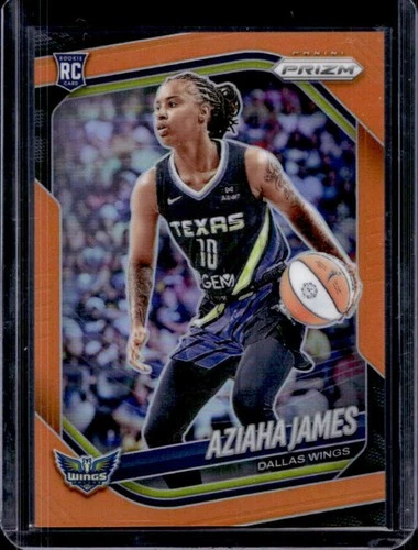 2025 Panini WNBA Prizm Aziaha James RC Orange Rookie #/99 Wings