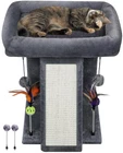 TWDEPART Cat Tree Tower with Scratching Post for Indoor Cats, 17.7", Grey