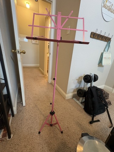 AUDIO2000'S AST4442PK Portable Sheet Music Stand Pink with Carrying Bags
