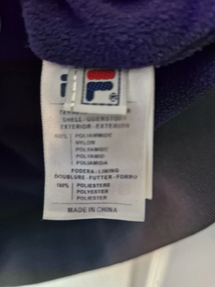FILA Grey Purple Snow Time Jacket LARGE Retro Ski 80s Casuals 46" - Image 3 of 4