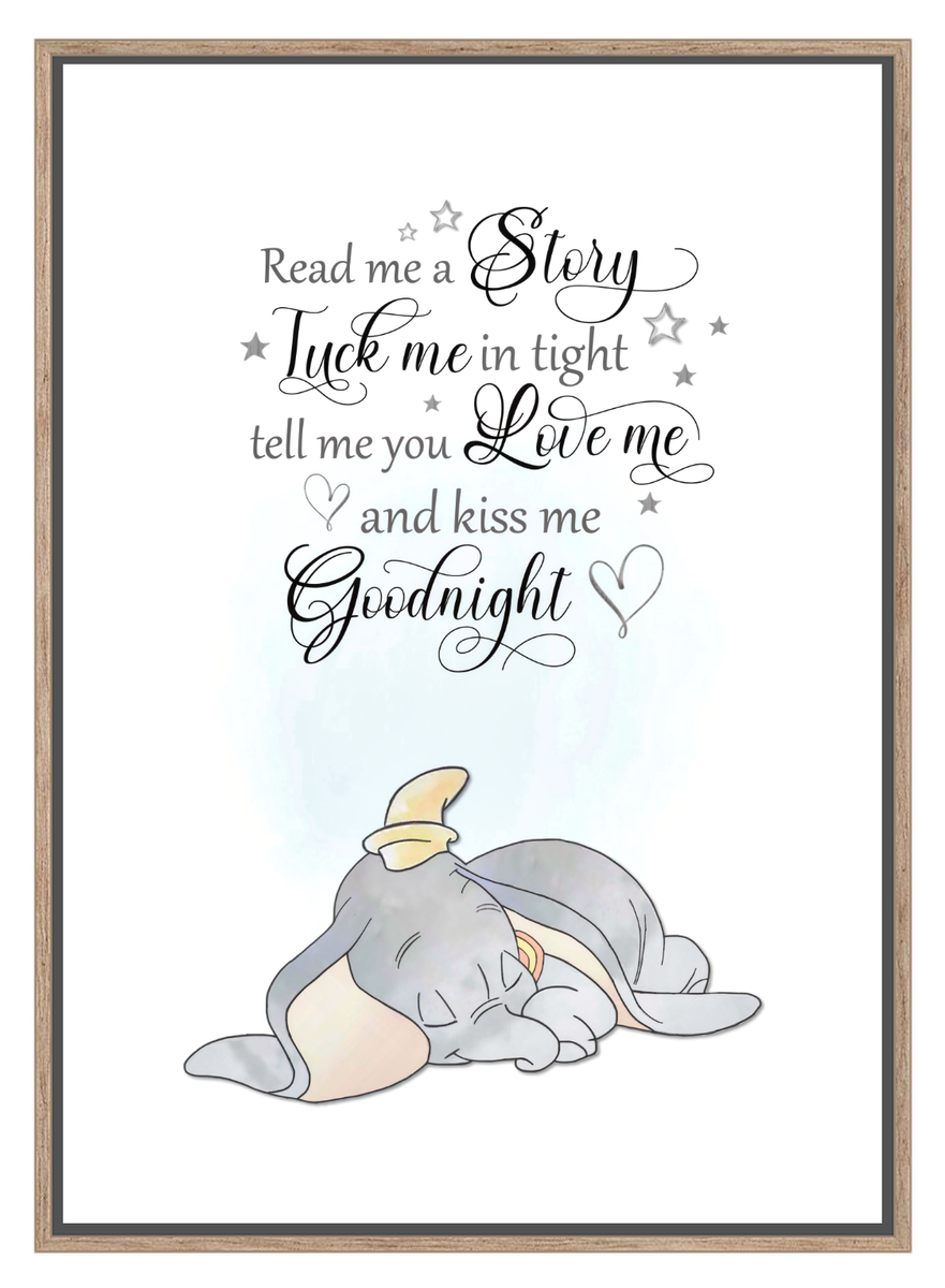 Dumbo Quote Elephant Wall Art Canvas Print Girl Nursery Baby Of Mine D –  Pink Forest Cafe, image size:881x1200