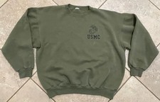Vintage USMC Sweatshirt Green L/XL Crew Neck Pullover