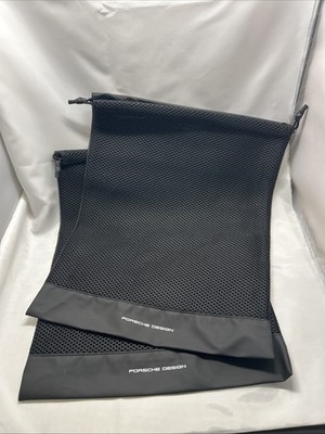 Lufthansa Porsche Business Class Amenities Bags Set of 2 Black Mesh Empty