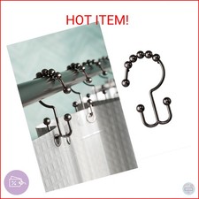 Zenna Home Metal Double Glide Shower Rings, Oil Rubbed Bronze Set of 12 Heavy