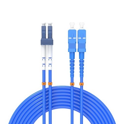 15Meters, LC to SC, Armored Single Mode Duplex Fiber Optic Cables LC-SC Patch...