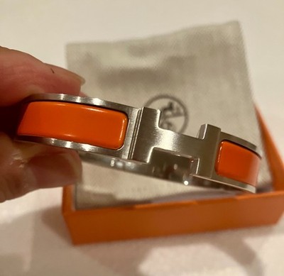 HERMES CLIC H  MENS BRACELET (T6) - ORANGE - EXCELLENT CONDITION
