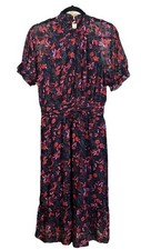 Draper James Floral Sheer Fairygoth Midi Dress Lined Size Large Cottage