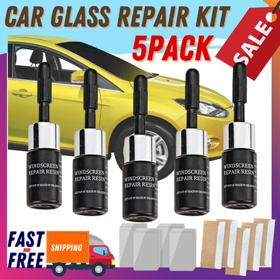 5PC Automotive NANO Glass Repair Fluid Car Windshield Resin Crack Tools Kit Uijo