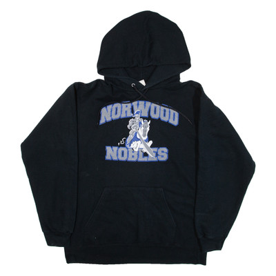 HANES Norwood Nobles Herren Schwarzer Baumwoll-Mix Hoodie Pullover USA S