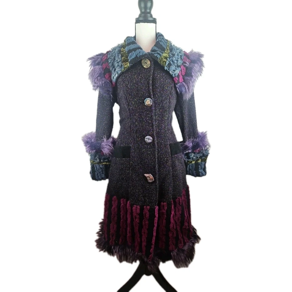 Abrigo suéter Lee Anderson para mujer talla S cuello de piel arte para usar Foto 2 de 4