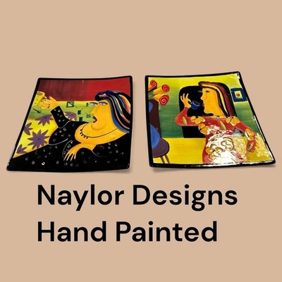 Elegant hand painted dish's by Naylor Designs. Dishwasher and microwave safe.