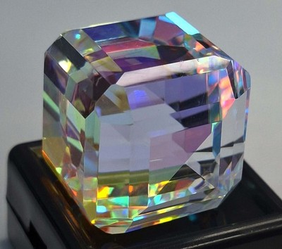Cube Cut 100-102 Ct Multi-color Mystic Topaz Certified Loose Gemstone SP209