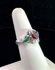 BeAuTIfUl~GARNET & BLACK INLAID OPAL STERLING SILVER RING-NR $19 — photo 2