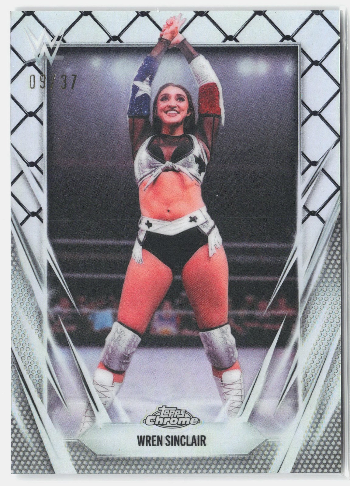 2026 Topps Chrome WWE #134 Wren Sinclair Steel Cage Refractor #/37