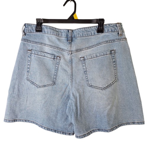 Pantalones cortos de mezclilla No Boundaries para mujer talla 12 tiro alto lavado ligero elástico - Imagen 2 de 8