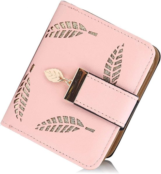 Portemonnaie Damen, Klein Leder GeldböRse Bifold Brieftasche Handtasche Mit-image