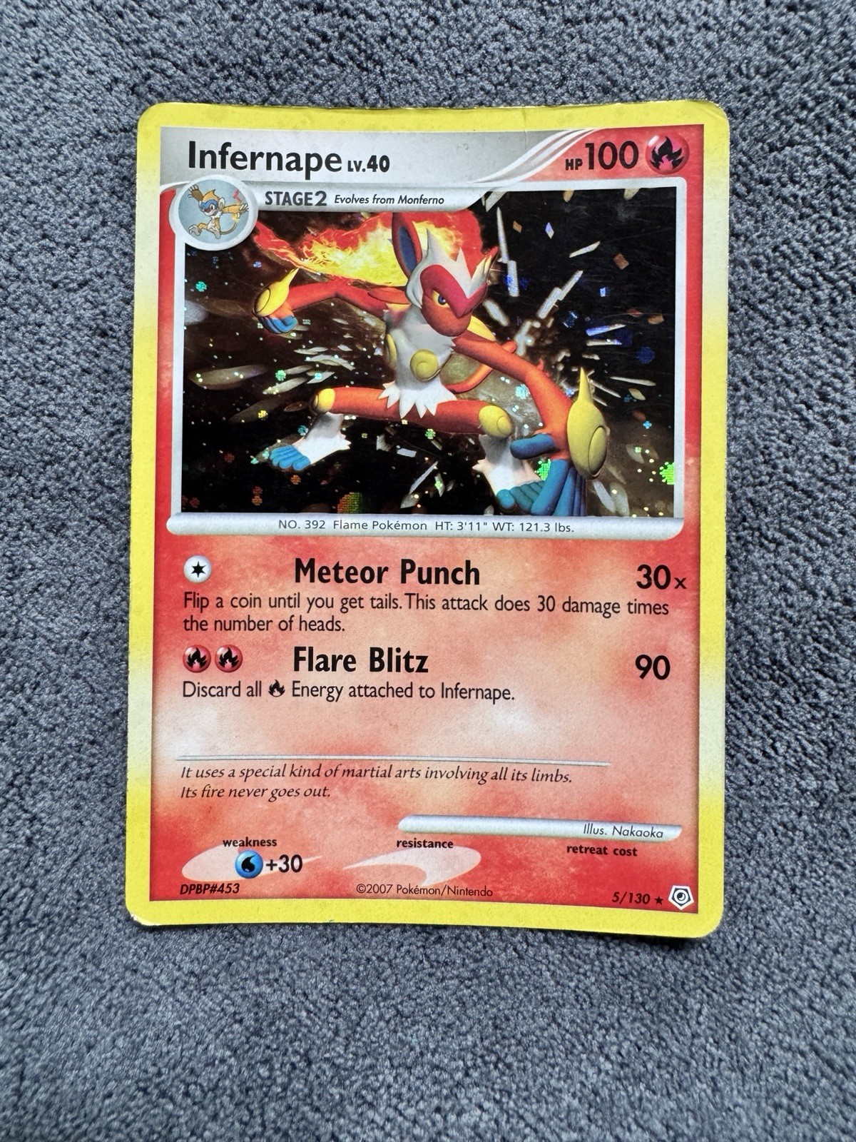 Pokemon Infernape Reverse Holo Card #5/130 Diamond and Pearl