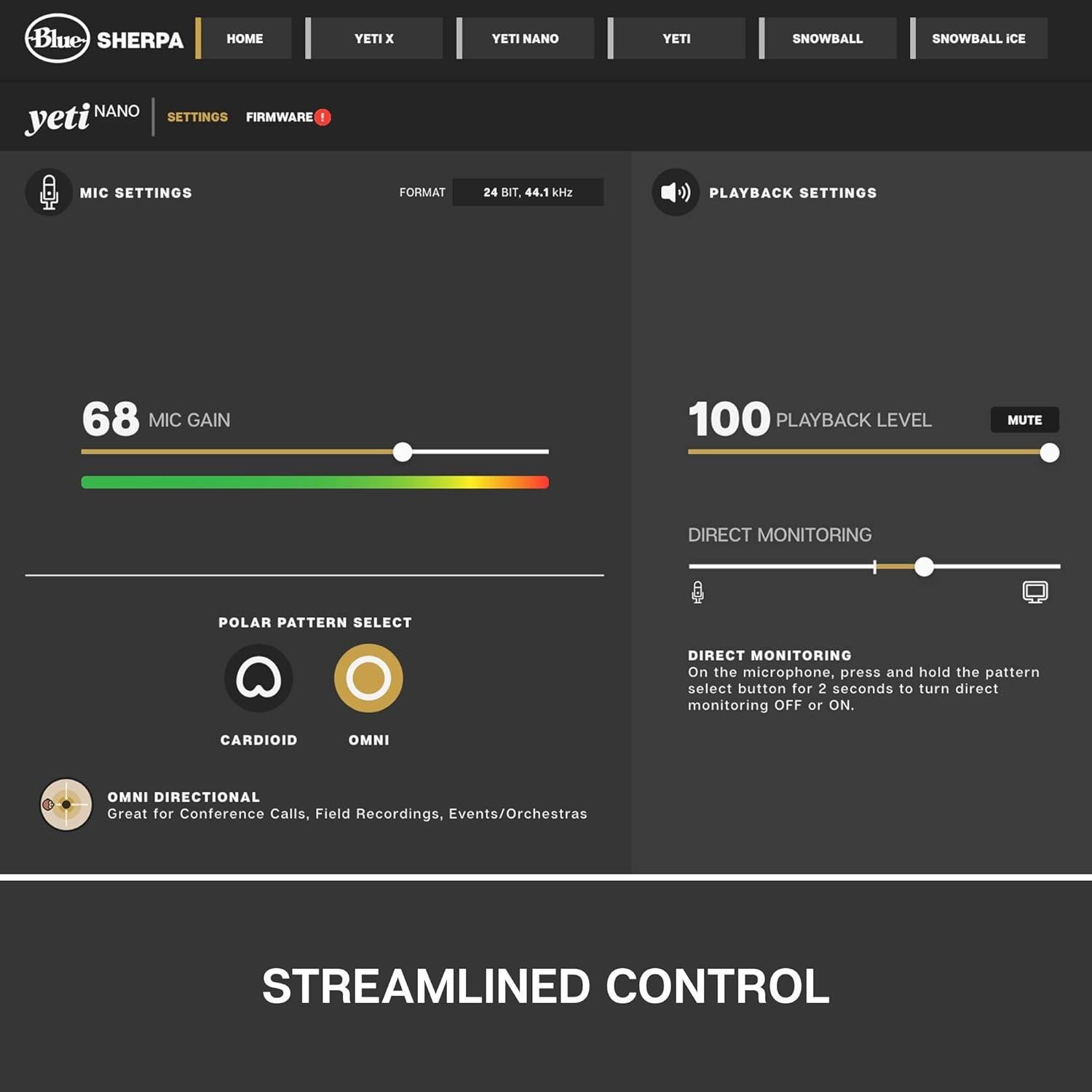 Blue Yeti Nano USB Microphone Vivid Blue for Streaming & Podcasting