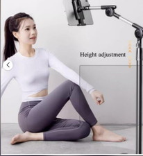 360  Rotation Phone Tablet Floor Stand Holder Adjustable Height Flexible