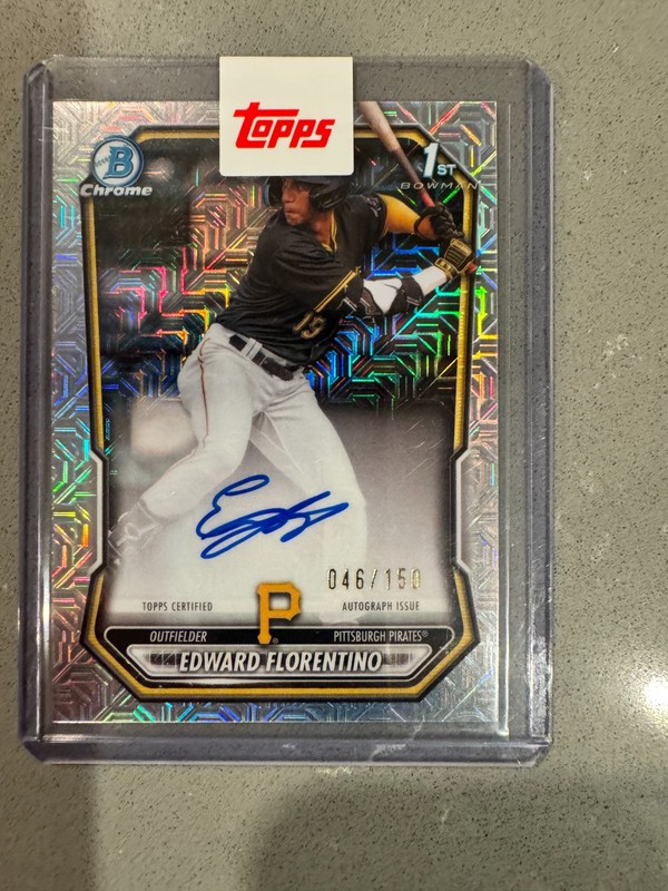 2025 Bowman Chrome Edward Florentino 1st Bowman Auto /150 CPA-EF Pirates