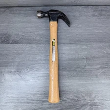Vintage Stanley 16 oz Hammer Hickory Wood Handle Claw Hammer USA