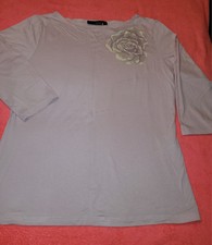 edles modisches Damen Shirt, Pullover Oberteil, H&M, Gr. L, 40/42, rosa, Blüte