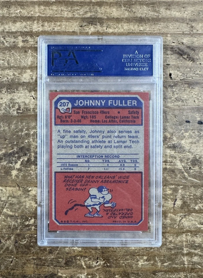 1973 Topps - Johnny Fuller #207 Safety (RC) PSA 9(OC) - Image 2 of 2