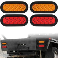 2x 6" Oval LED Truck Trailer Rear Stop Turn Tail Brake Light Sealed Mount 12/24V