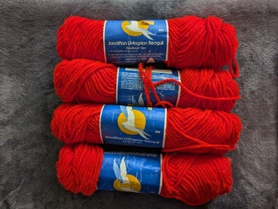 Jonathan Livingston Seagull Handicraft Yarn Lot of 4 Skeins - 140 Phantom Red