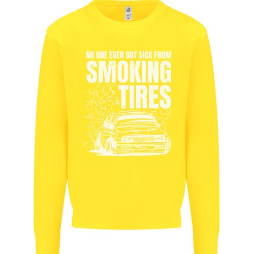 Burning Tires Car Drifting Kids Sweatshirt Jumper - Picture 13 of 33