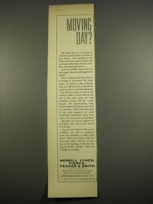 1961 Merril, Lynch, Pierce, Fenner & Smith Advertisement - Moving Day?