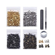 400 Sets Leather Rivets, Double Cap Rivet Tubular 4 Colors Metal Studs with F...
