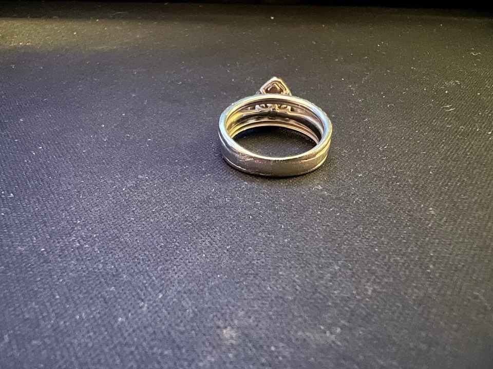 1/2 Ct 14KWG, Pear Shape Ring, 43 Diamonds, Engagement Ring & Enhancer Ring - Image 4 of 4