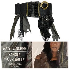 Waist Cincher Pirate Wench Womens Adult Buccaneer Corset Standard Black Belt