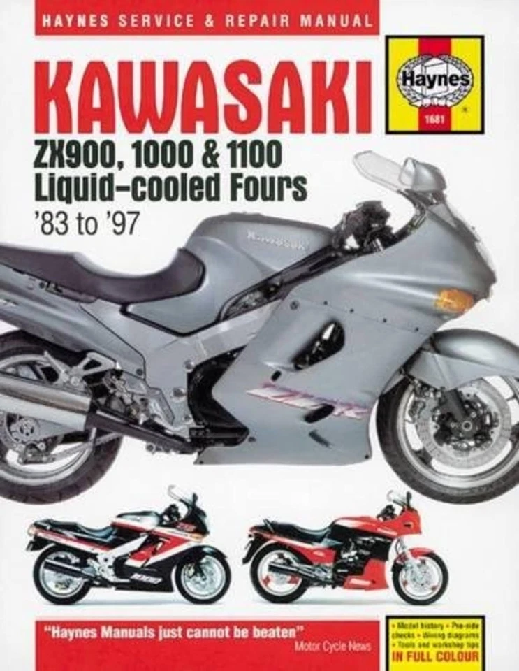 Kawasaki Zx900 1000 1100 Ninjas Manual de taller de reparación de servicio Haynes Clymer Book Foto 3 de 3
