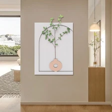 3D Sandstone Wall Art Painting, Wall Art Decor with LED Light for Living Room