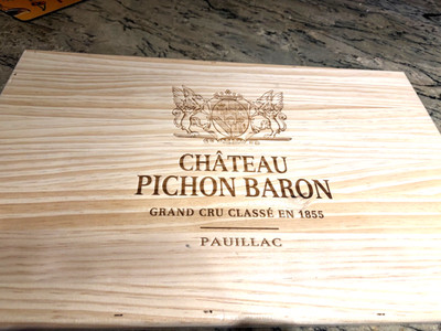 CHATEAU PICHON BARON  WOOD WINE CRATE LID 20.25'' X 13''X 3/8''